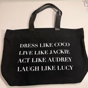 Inspirational Black Canvas Tote Bag